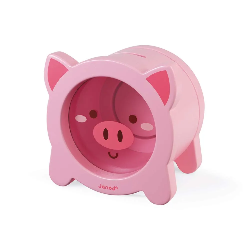- 3 Years   - J04653 Janod automatic portability hopper constrict Pink Magnetic Piggy Bank 