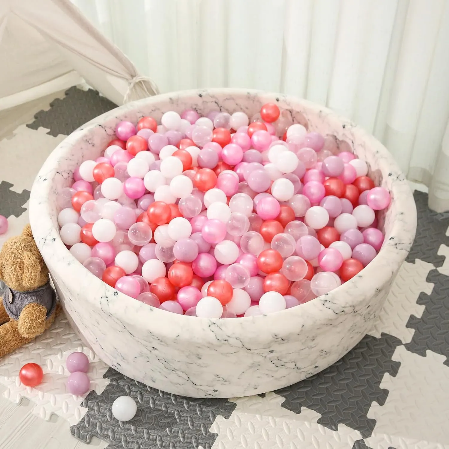 - BPA Free Crush Proof sociology Plastic Toy Balls$ Children's Pool Water Toys$ Babies Girls Ball Pit Play Tent$ Party Decoration Pack of 100 with Storage Bag STARBOLO Ball Pit Balls for Toddlers 