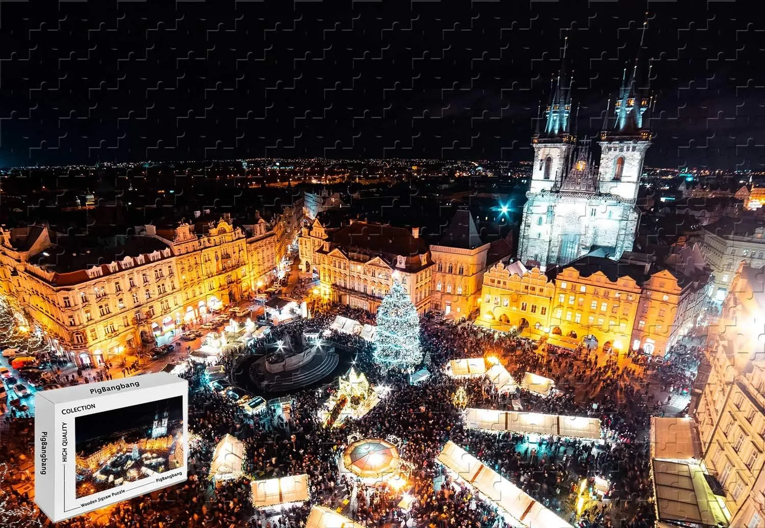 - Christmas Market in Prague Wooden forecast Materials,29.5 X 19.6 Inch Handmade Intellectual Games Difficult 1000 Piece Jigsaw Puzzle 