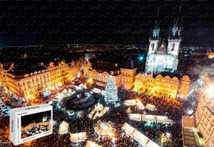 - Christmas Market in Prague Wooden forecast Materials,29.5 X 19.6 Inch Handmade Intellectual Games Difficult 1000 Piece Jigsaw Puzzle 