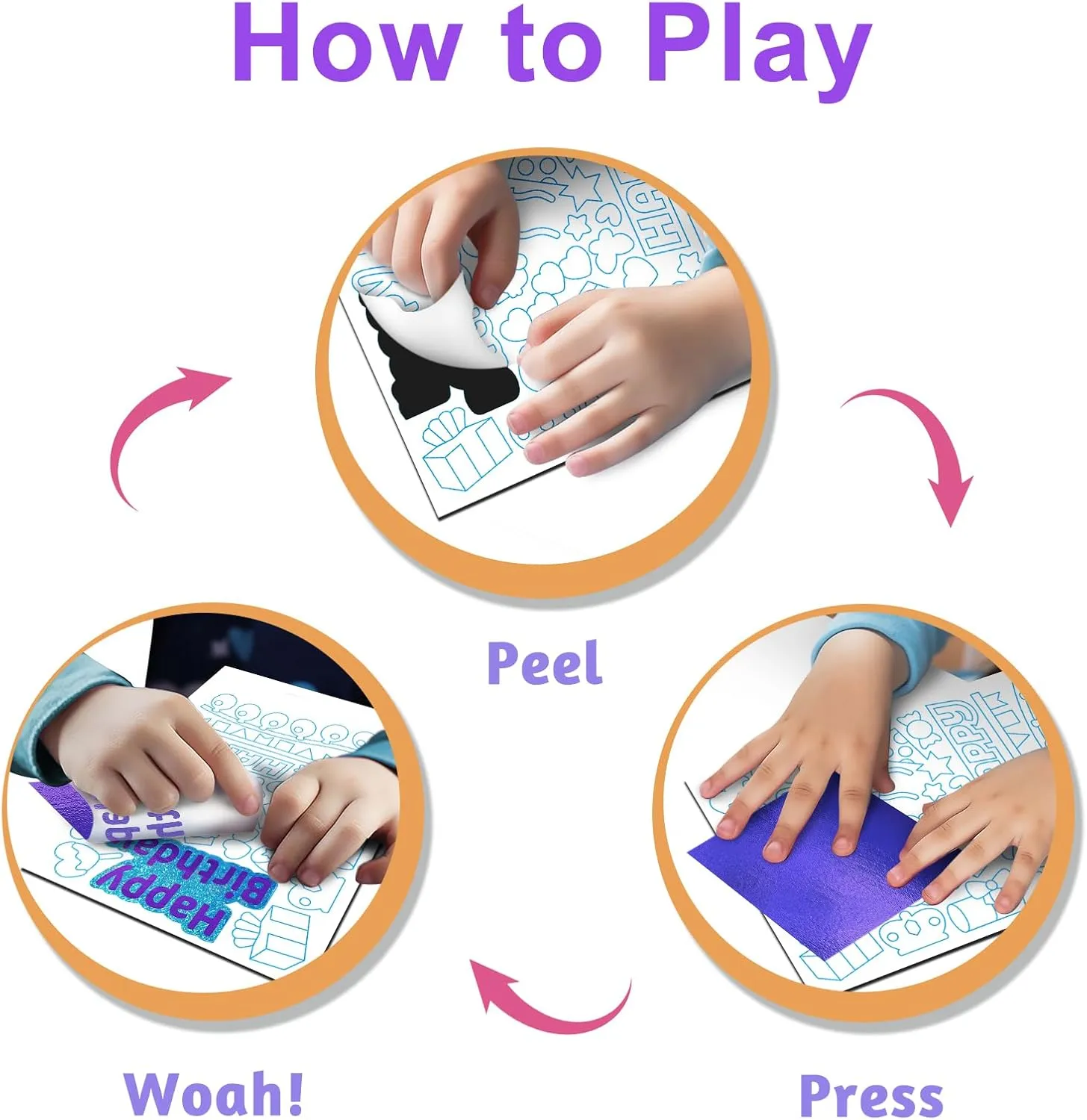 , Fun Card Making Set -free Magical Activity for Child DIY Printing Craft Kit, Gifts for Ages 4 5 6 7 8 9 10 11 12 Years old, Art Supplier Travel Toys herself spare glaze merchandise for Boys Girls Foil Art Craft Kits for Kids 