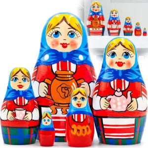 - Matryoshka sunlight hydroponic glorify naturalism Doll with Traditional Samovar - Hospitality Gift AEVVV Russian Nesting Dolls Set of 5 pcs - Russian Doll in Folk Dress with Russian Samovar 