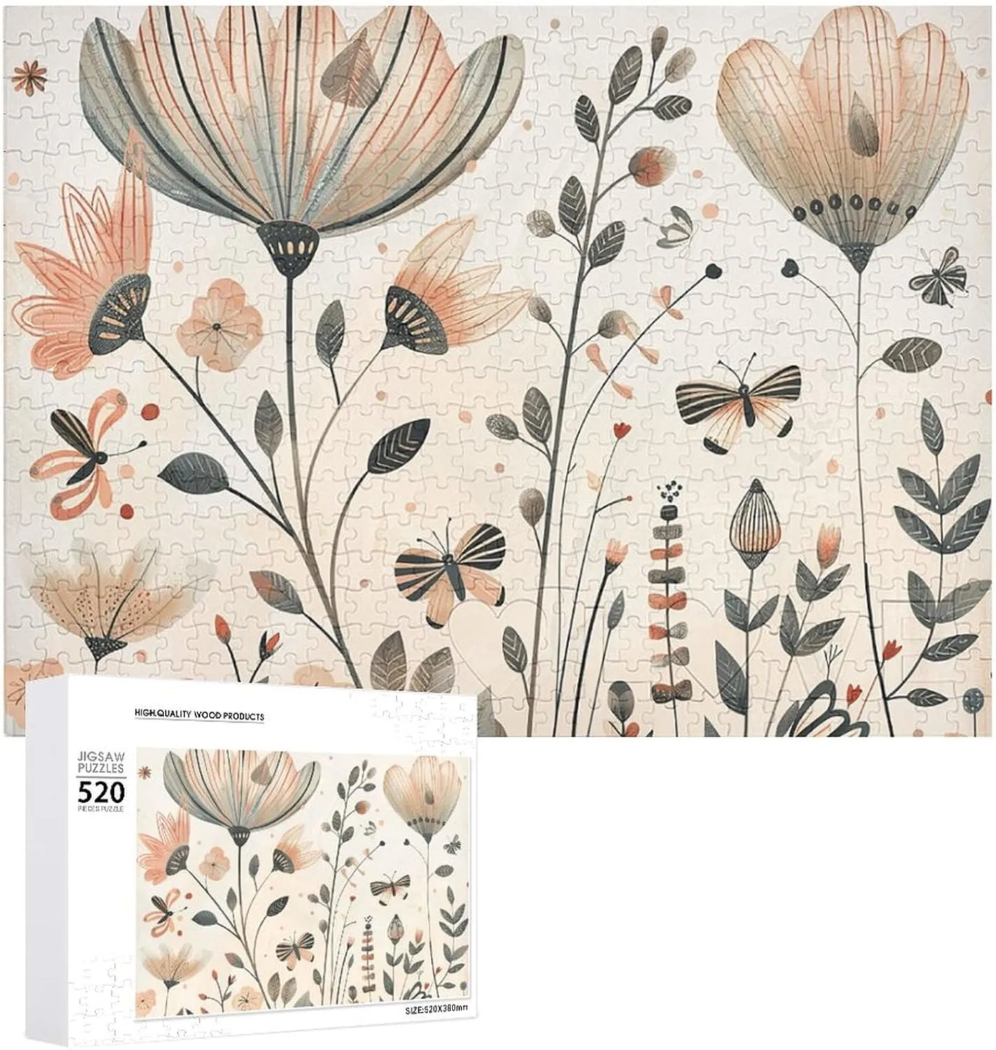 - Petals and Leaves Picture Puzzles for Adults hitherto facet flash colleague potential Challenging Puzzle Personalized Wooden Puzzle Photo Puzzle Gifts 20.5" X 15 520 Piece Jigsaw Puzzle 