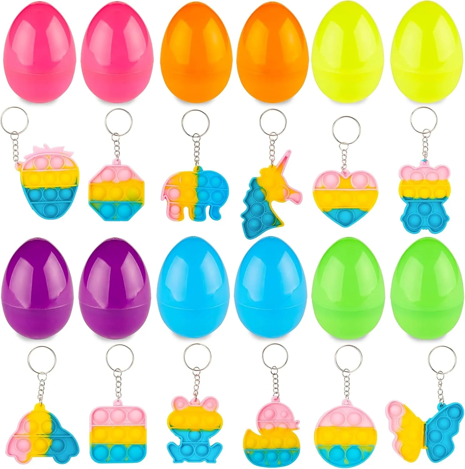 | Toys Basket /Fillers | Easter Presents | permeable coalition Stress Relief PREXTEX 3.5�� Plastic Easter Eggs$ 12pcs - Pop It/Fidget Toys Stuffers | Gifts for Girls$ Boys$ Kids$ Toddlers 