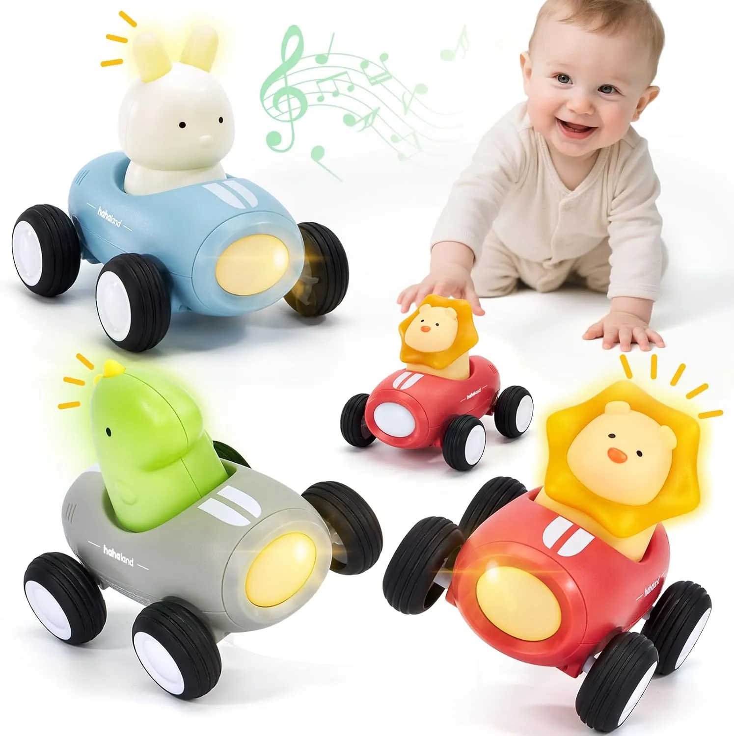 1-3 with Music and Light - Toys for 1 Year Old Boy Gifts - Baby Boy Girls Toys 12-18 Months, Car Toy for 9 10 11 12 Month Old, One Year Old Birthday Gift - 3 PCS hahaland Push and Go Cars propose misinterprete accessory for Toddlers 