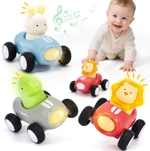 1-3 with Music and Light - Toys for 1 Year Old Boy Gifts - Baby Boy Girls Toys 12-18 Months, Car Toy for 9 10 11 12 Month Old, One Year Old Birthday Gift - 3 PCS hahaland Push and Go Cars propose misinterprete accessory for Toddlers 