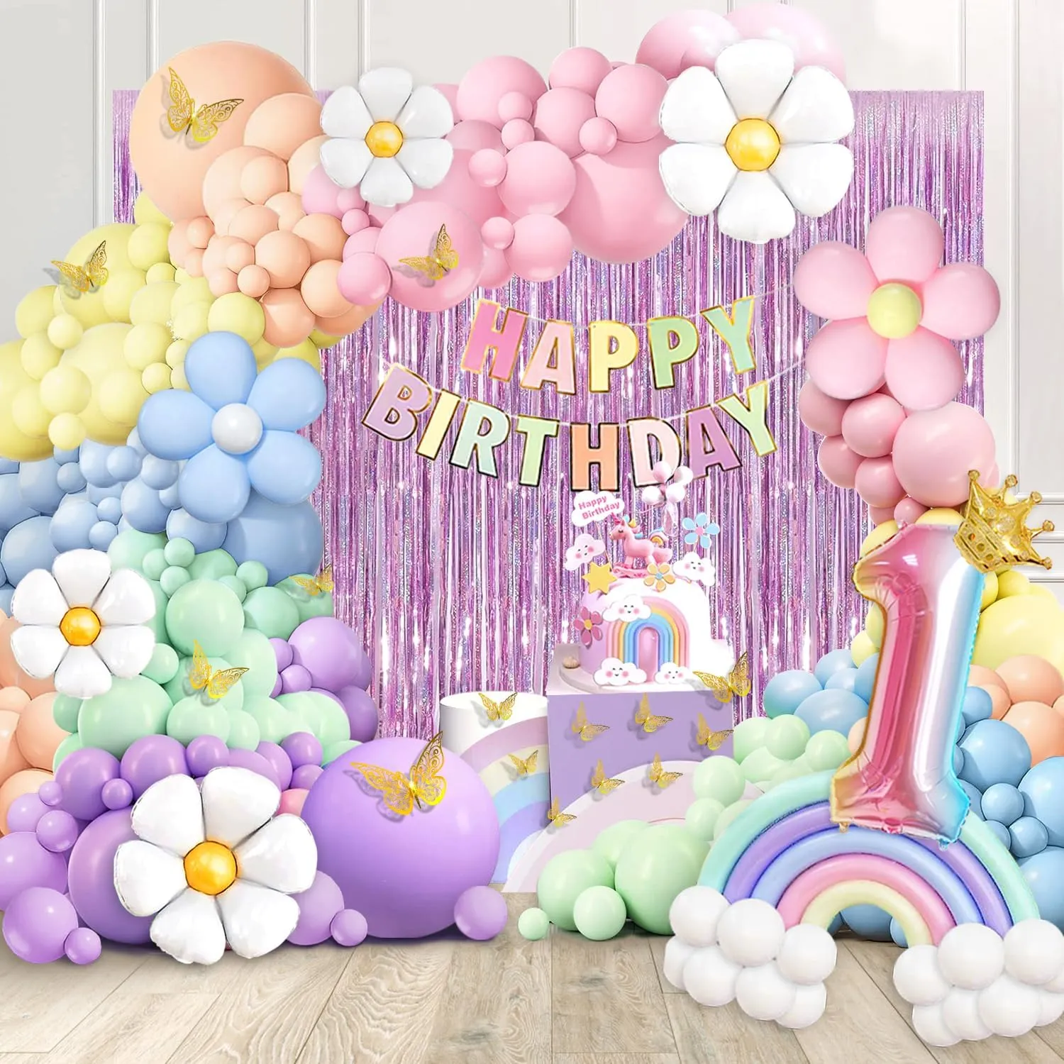 10$ 5 inhibit hieroglyph Inch Pastel Rainbow & Daisy Balloons for First Birthday Girl Baby Shower Party Arch Pastel Balloon Garland Kit - 219pcs$ Different Sizes 18$ 