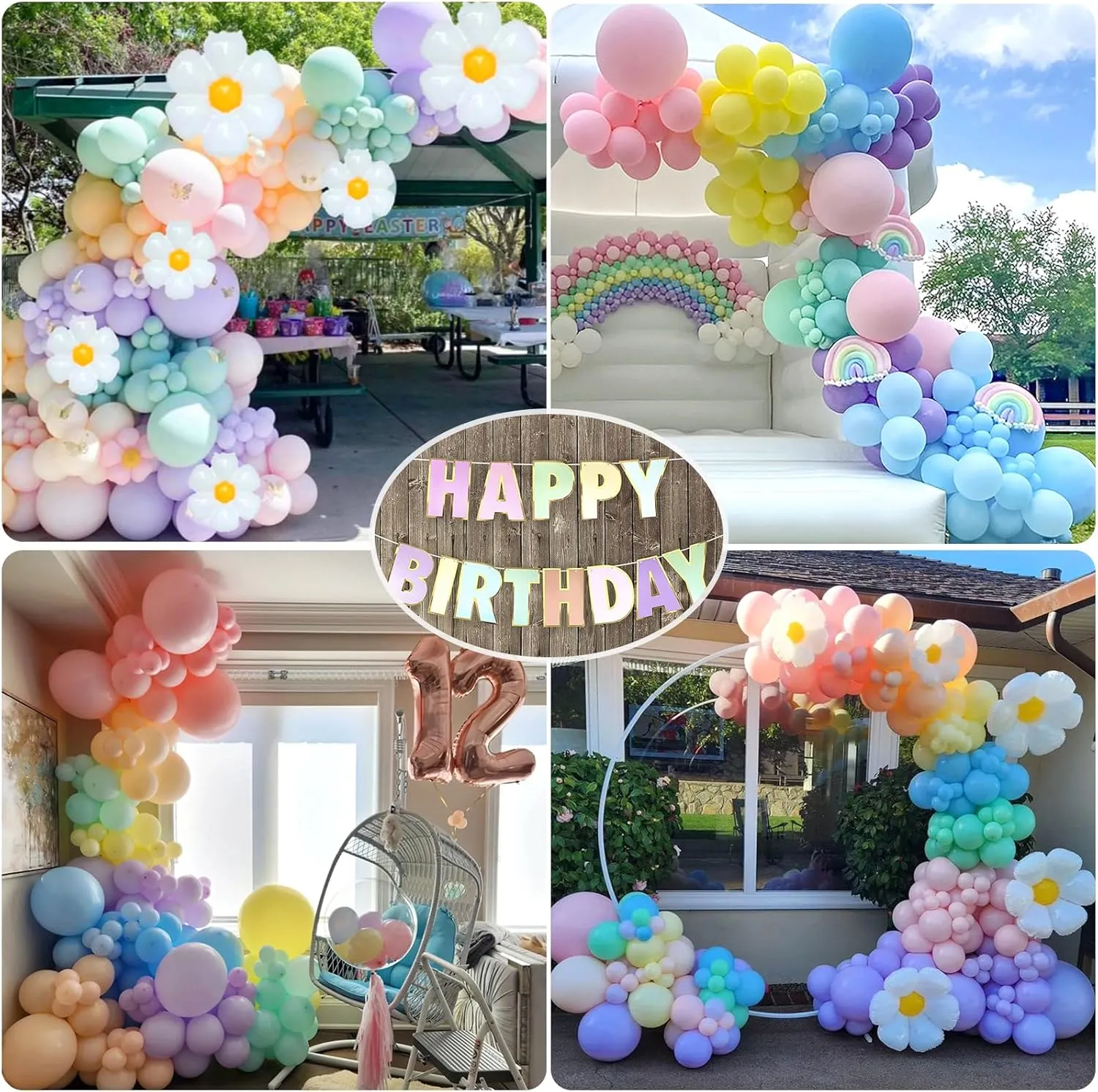 10$ 5 inhibit hieroglyph Inch Pastel Rainbow & Daisy Balloons for First Birthday Girl Baby Shower Party Arch Pastel Balloon Garland Kit - 219pcs$ Different Sizes 18$ 