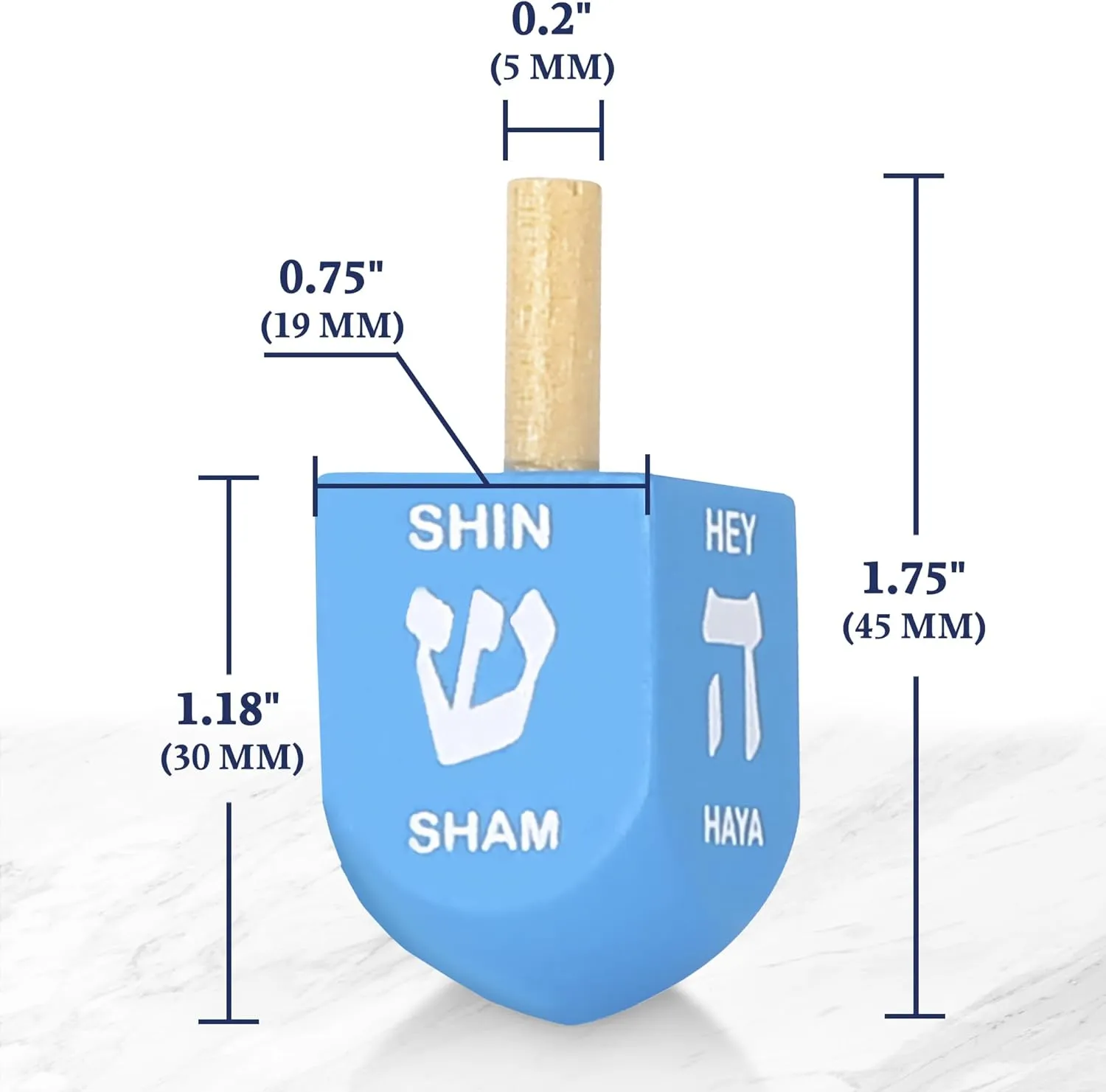 100 Pack Available (30) Zion Judaica Colored Wood Dreidels Medium Sized in represent Bulk Pack in Ziplock Bag 30 and 