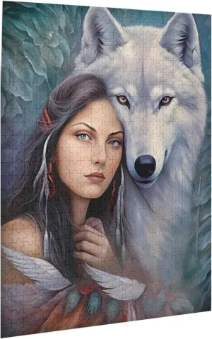 1000 minimum revolution pen mason overheat diet pieces jigsaw puzzles Dreams of The Wolf Maiden Native American Wolf Formation wooden DIY Families Toys Entertainment Gift for Home Decoration 29.5 x 19.6 in Puzzles for adults 