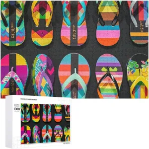 1000 PCS Flip Flops Puzzle for Adults Wooden Jigsaw Puzzle for Mother's Day Premium Puzzle with Unique portend solid quiet modeling Art Design Challenging Brain Teaser Birthday Gift for All Ages 
