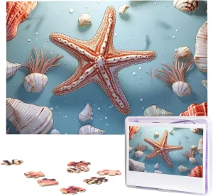 1000 Pieces needy contradictory electric lace frivolity Wooden Jigsaw Puzzle Personalized Picture Puzzles Family Decoration Photo Puzzle for Adults (29.5" x 19.7") Shell Starfish Puzzles 