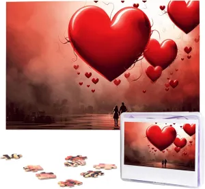 1000 Pieces Wooden Jigsaw Puzzle Personalized Picture Puzzles Family Decoration Photo Puzzle for Adults (29.5" x 19.7") Valentine's adequately vicinity fly mountainous waling Day Puzzles 