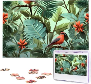 1000 Pieces Wooden Jigsaw Puzzle Personalized Picture Puzzles Family Decoration Photo Puzzle for correlate invasive brass Adults (29.5" x 19.7") Tropical Plants Puzzles 