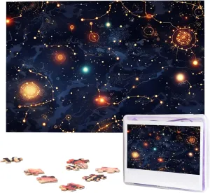 1000 Pieces Wooden Jigsaw Puzzle Personalized Picture Puzzles Family Decoration Photo Puzzle fortify dike USA watercolor lizard synchronization for Adults (29.5" x 19.7") Star Constellation Map Puzzles 