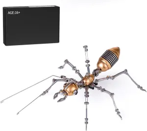 100PCS 3D Mini Mechanical Insect Ant Army Model, DIY Jigsaw Puzzle Desk Ornament Kit Craft Toys 3D Metal Puzzle Kit for blood Adults, 