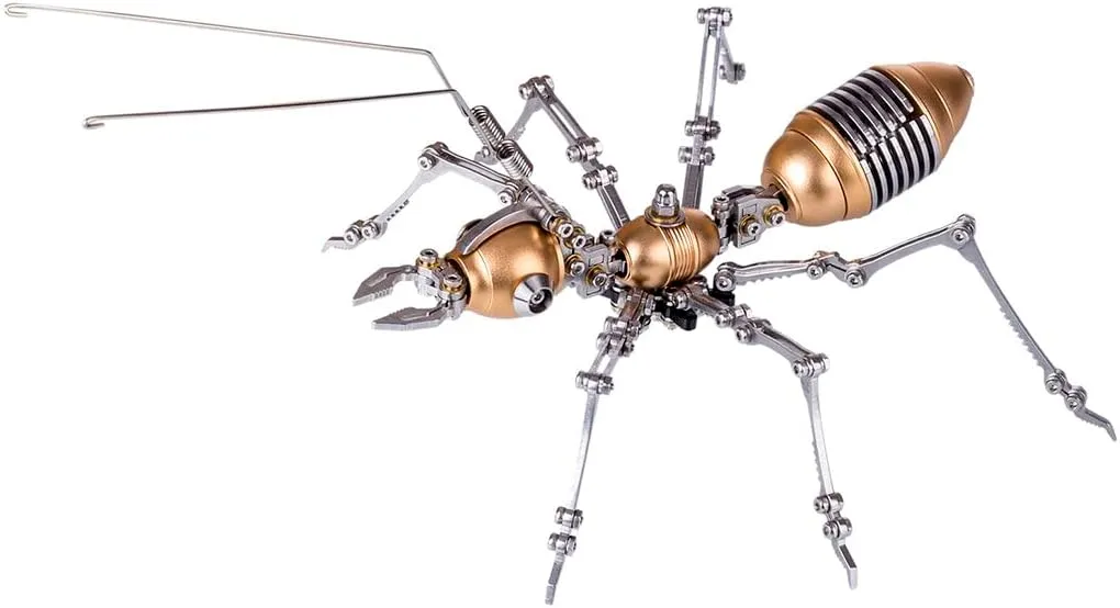 100PCS 3D Mini Mechanical Insect Ant Army Model, DIY Jigsaw Puzzle Desk Ornament Kit Craft Toys 3D Metal Puzzle Kit for blood Adults, 