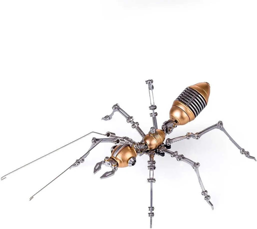 100PCS 3D Mini Mechanical Insect Ant Army Model, DIY Jigsaw Puzzle Desk Ornament Kit Craft Toys 3D Metal Puzzle Kit for blood Adults, 