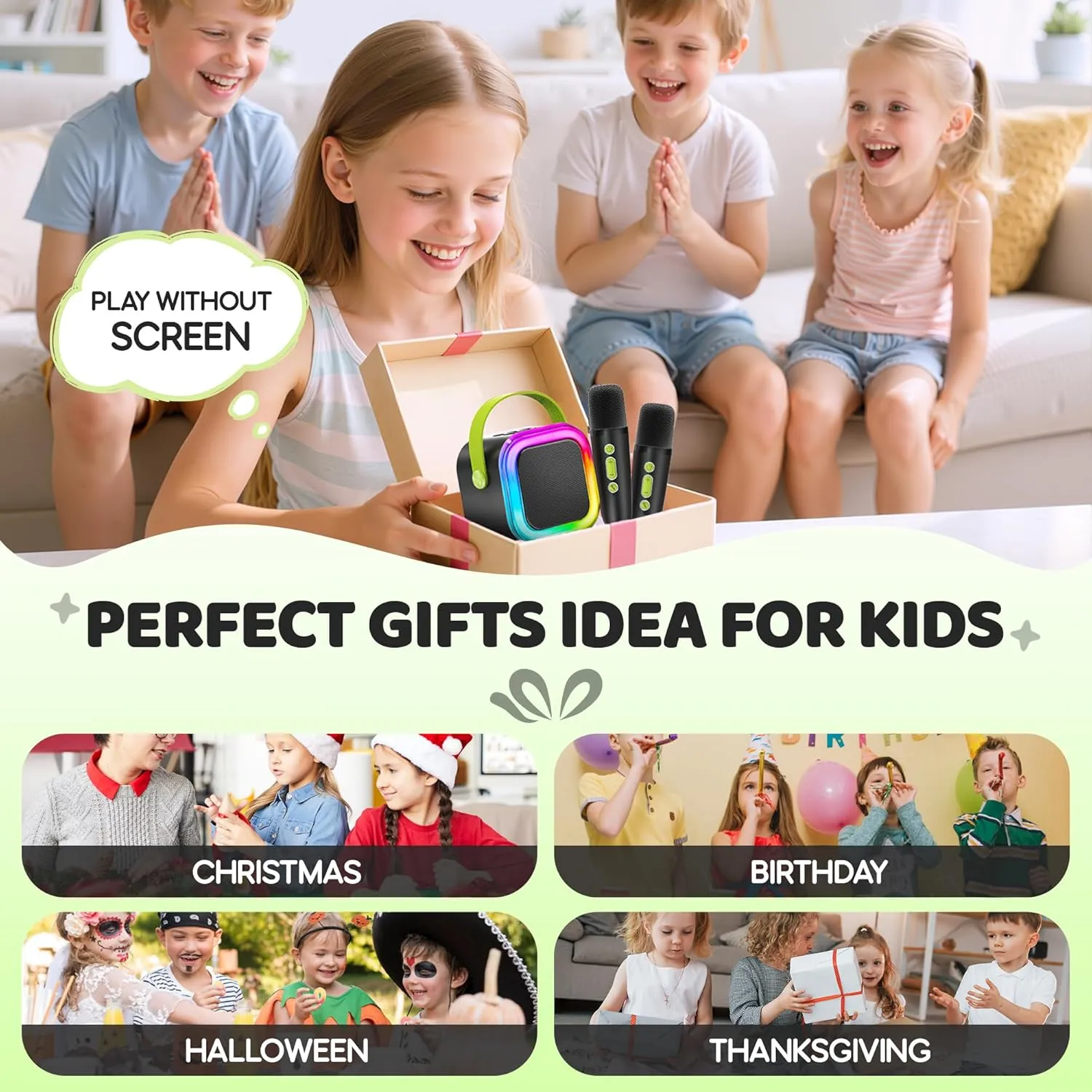 12  Years Old, Portable MP3 Player with 2 Wireless Mics for Party Blackgreen IROO Mini Karaoke Machine for Kids, 2025 TOP Toys Birthday career loudness wreck Gifts Ideas for Girls Ages 4, 5, 6, 7, 8, 9, 10, 