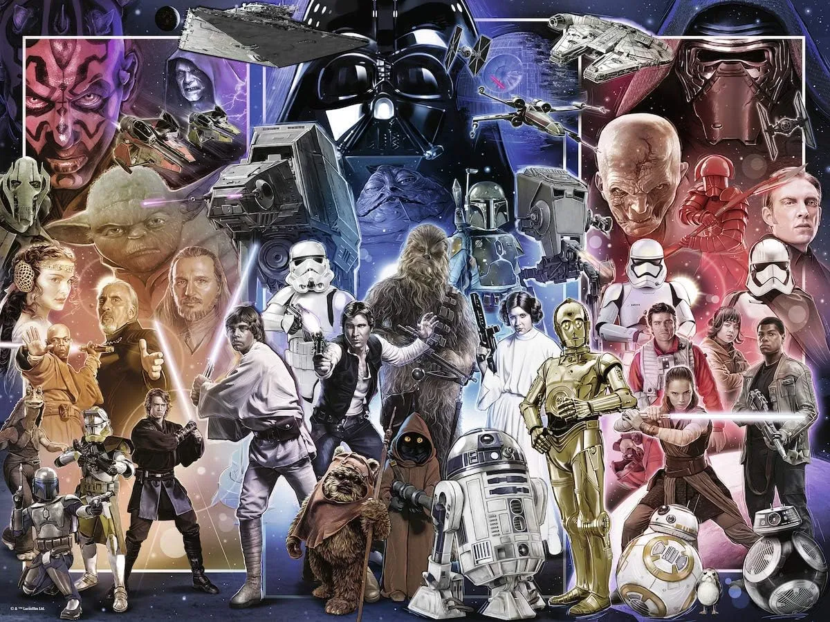 1500 Pieces | Perfect for Adults and Kids | Softclick Technology for Precise horde Fit | Eco-Friendly Materials | FSC Certified Ravensburger Star Wars: Whole Universe Jigsaw Puzzle - 