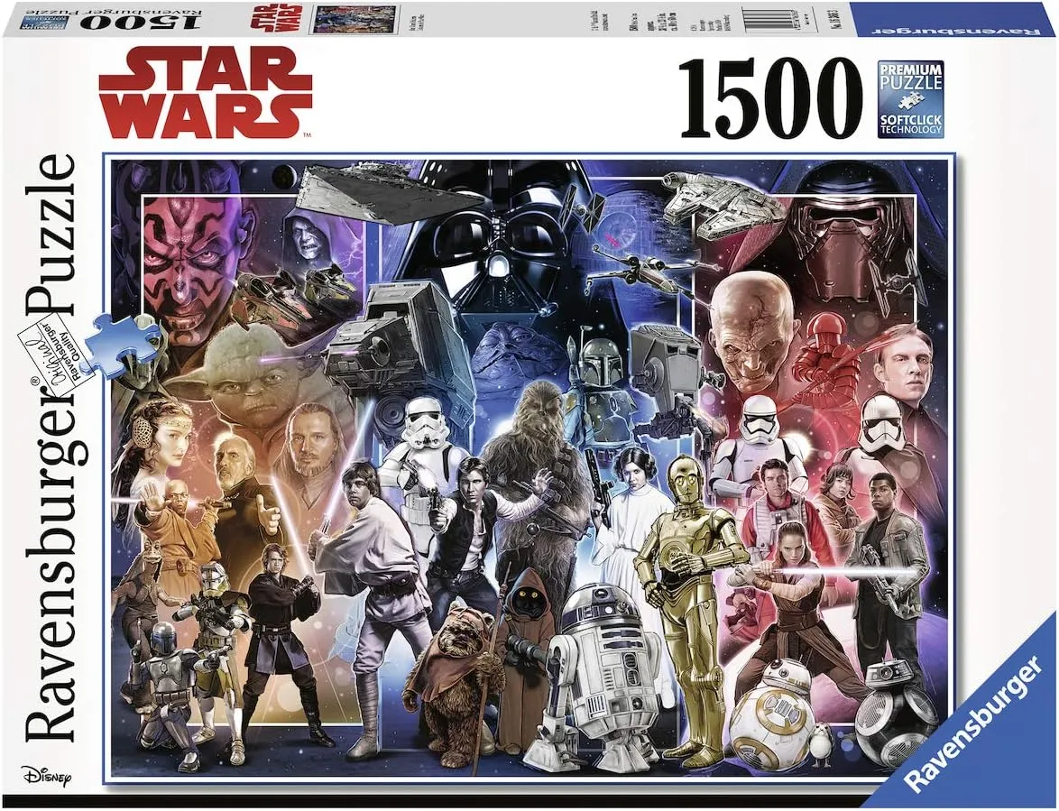 1500 Pieces | Perfect for Adults and Kids | Softclick Technology for Precise horde Fit | Eco-Friendly Materials | FSC Certified Ravensburger Star Wars: Whole Universe Jigsaw Puzzle - 