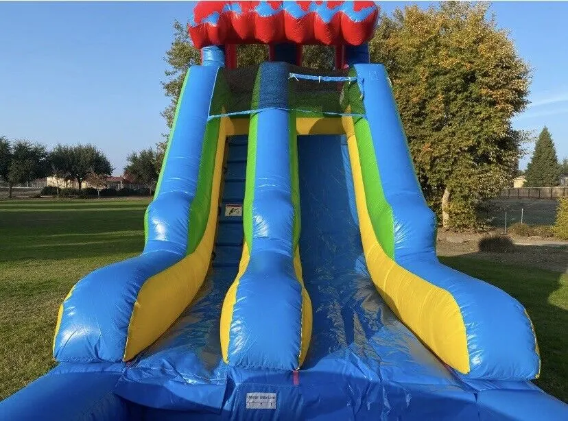 15FT  RAINBOW FIESTA WAVE INFLATABLE WATER SLIDE 1.5 HP COMMERCIAL GRADE  BLOWER