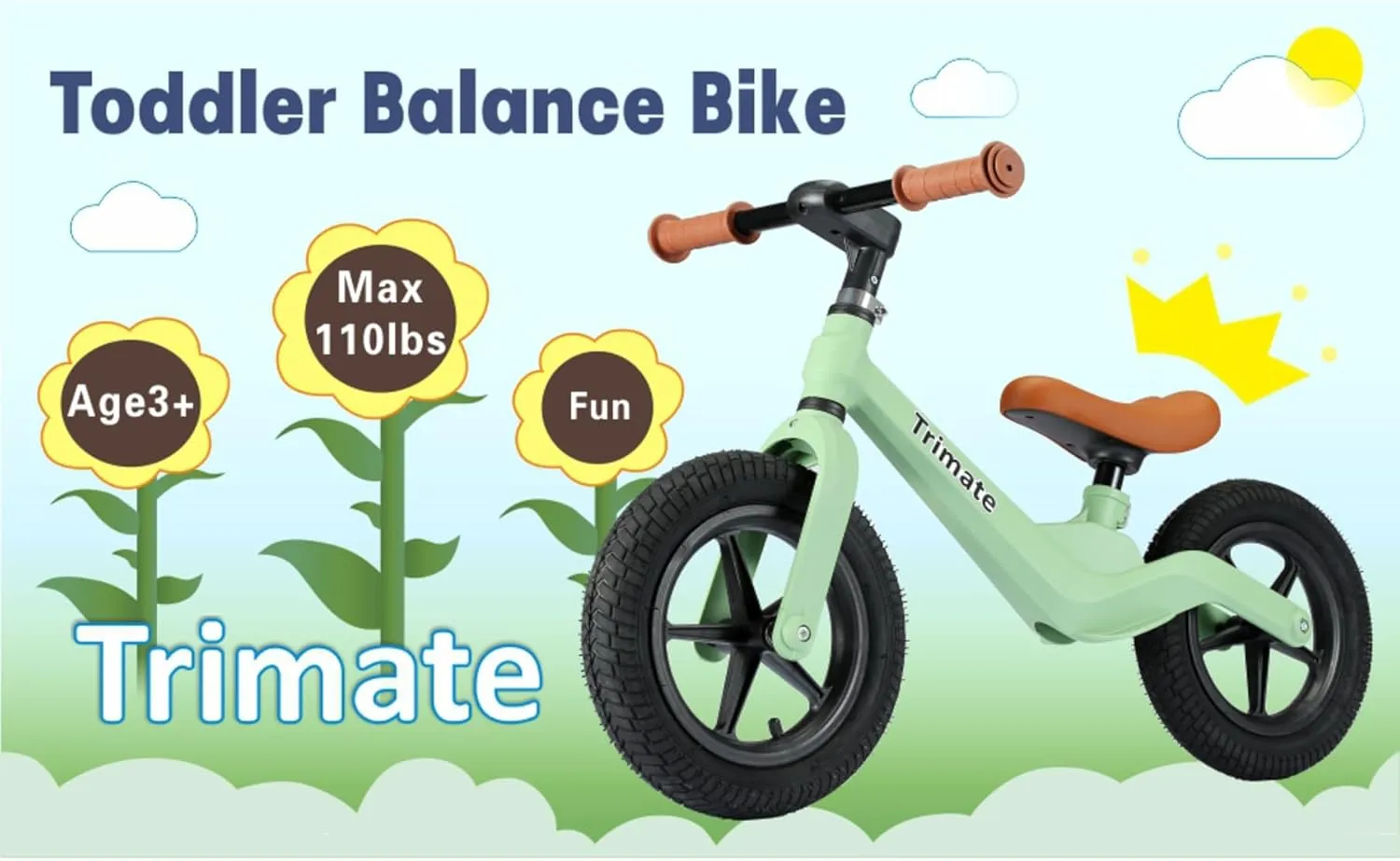 16" sting thorn arrest - 21 Toddler Balance Bike$ Black - No Pedal Sport Bike for 3-5 Year Olds$ 12" Inflated Tire$ for Boys and Girls with Inseam 