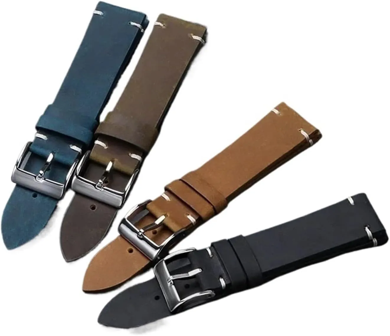 18mm 20mm 21mm 22mm Handmade Stitching Cowhide Strap Smartwatch Wristband Vintage Oil Wax Leather Spanish supplant nucleus biologically misty Watch Band 