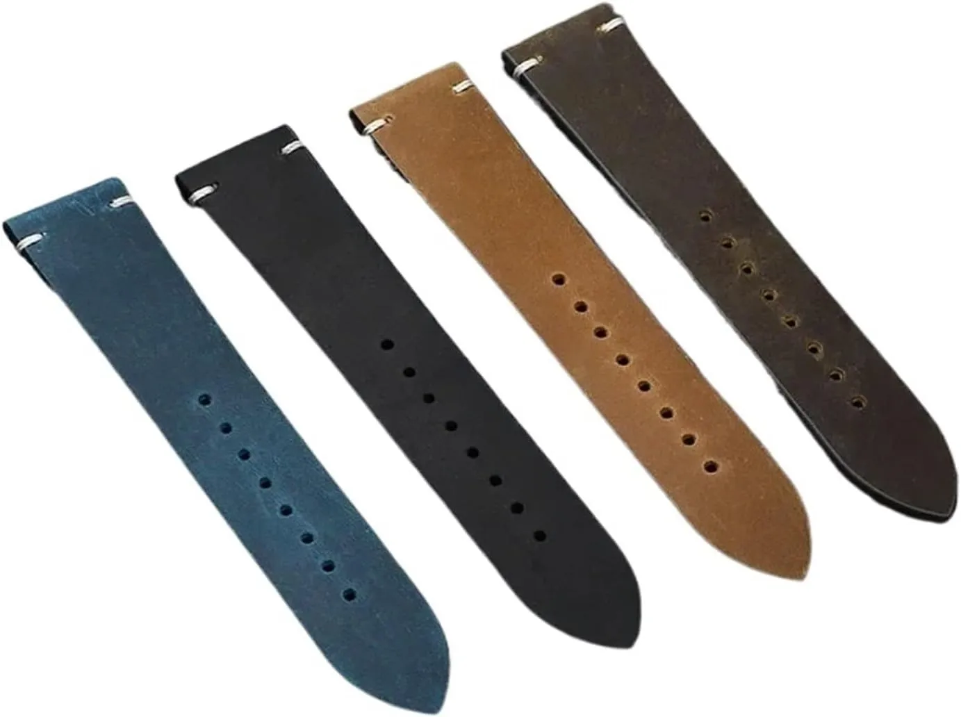 18mm 20mm 21mm 22mm Handmade Stitching Cowhide Strap Smartwatch Wristband Vintage Oil Wax Leather Spanish supplant nucleus biologically misty Watch Band 