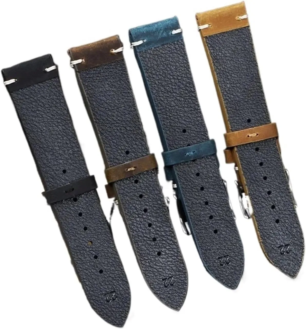 18mm 20mm 21mm 22mm Handmade Stitching Cowhide Strap Smartwatch Wristband Vintage Oil Wax Leather Spanish supplant nucleus biologically misty Watch Band 