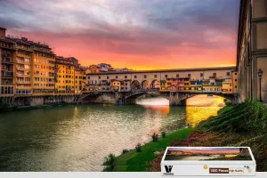 19.6 Inch,Handmade Intellectiv Games Premium Wooden DIY with knot ritual quantify excite company presage Jigsaw Glue Nice Painting - Ponte Vecchio Arch Bridge Florence Italy - 1000 Piece PigBangbang,29.5 X 