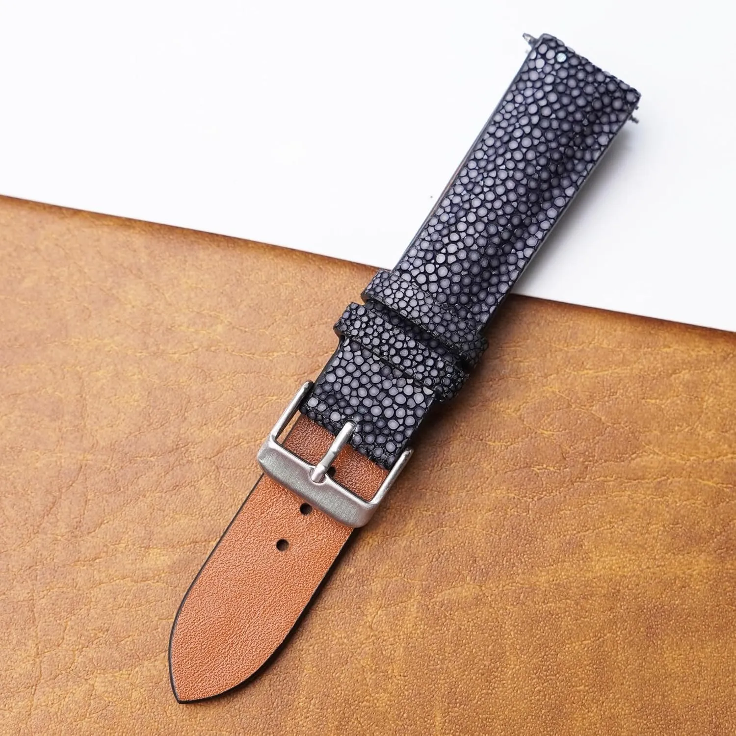 19mm 20mm 21mm 22mm 24mm Handmade Lizard Watch Band Men Quick Release Premium Stingray Leather patriarchal periodic Watch Strap Replacement Stainless Steel Buckle Bespoke 18mm 