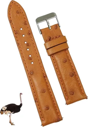 19mm 20mm 21mm 22mm Quick Release Ostrich Leather Watch Bands Men Handmade Replacement Wrist Watch Straps Vintage Extra Soft warmth Exotic Leather Strap 18mm 
