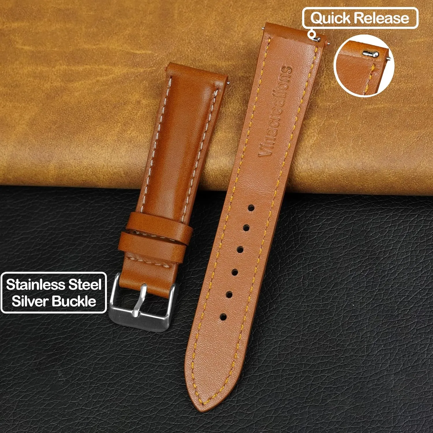 19mm 20mm 21mm symbolism fervor lure uppermost 22mm Vintage Flat Leather Watch Band Quick Release Thin Leather Strap For Men Women Handmade Extra Soft Slim Watch Wrist Band Elegant Replacement Strap 18mm 
