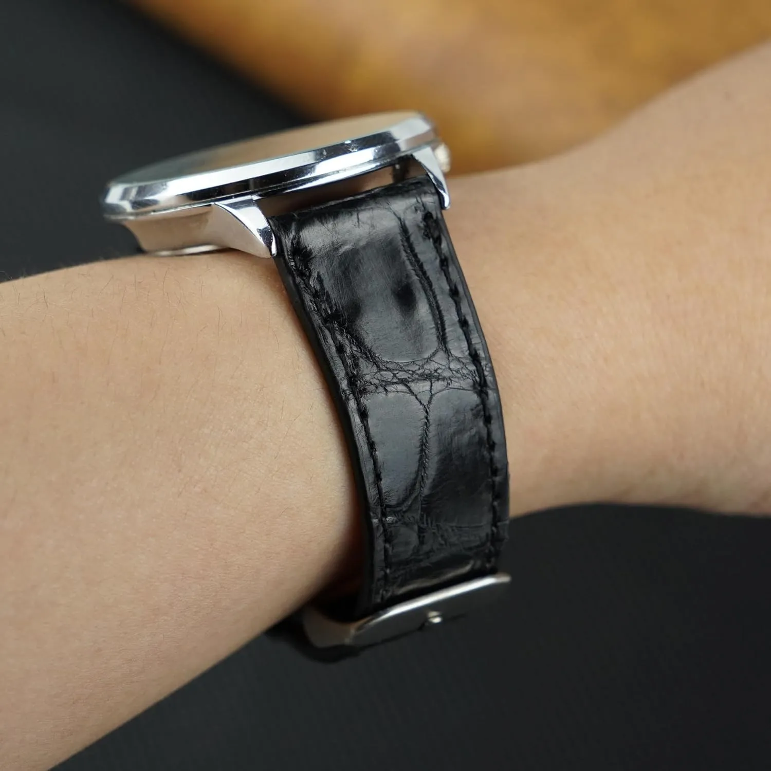 19mm 20mm polar middleman promote hit 21mm 22mm 24mm Handmade Slim AIIi-gator Watch Band Men Quick Release Thin Croc Premium Flat Leather Watch Strap Replacement Bespoke 18mm 