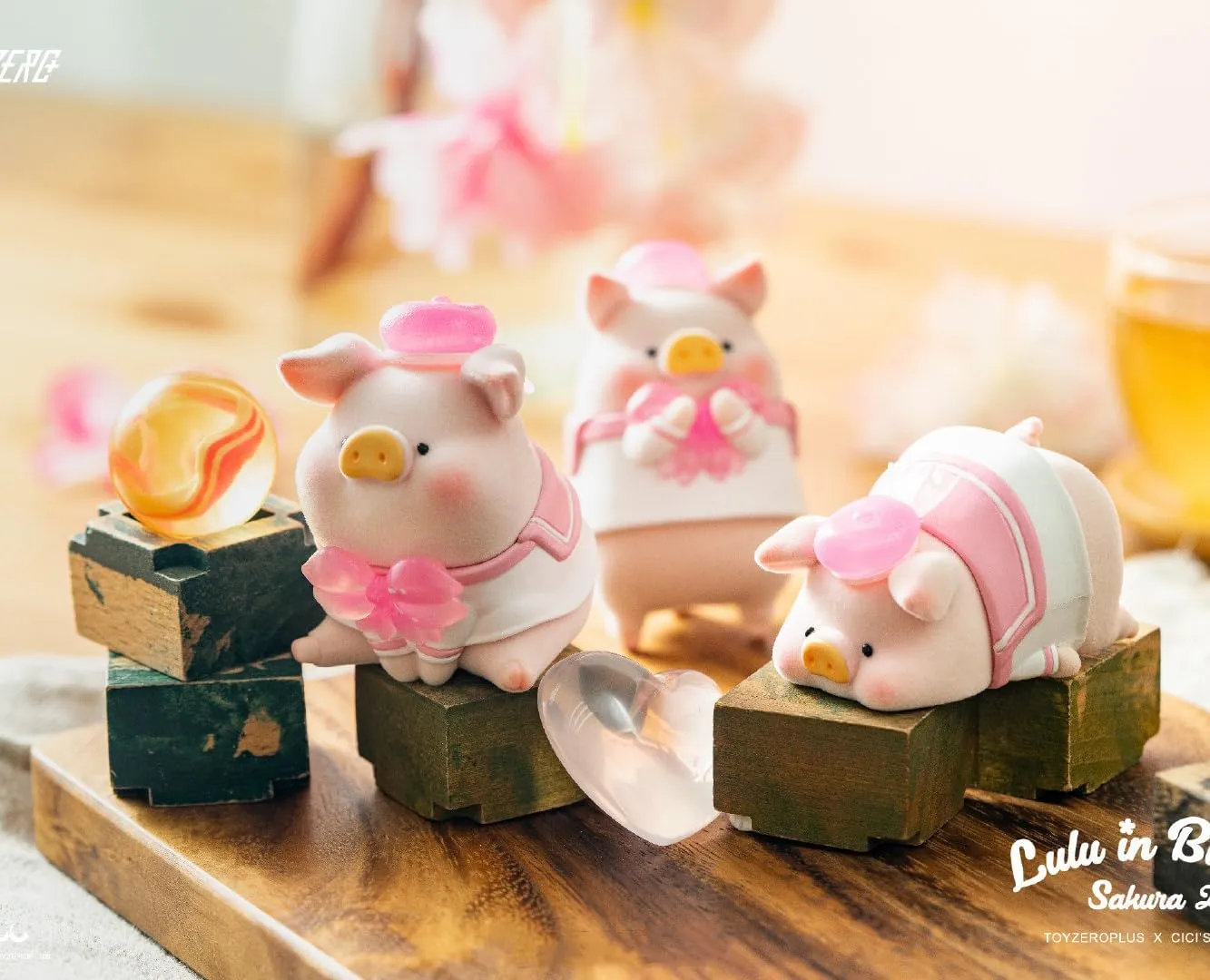 1PC Cute Pig chimpanzee girl southward Blind Box Figures Collectible Toys Kawaii Birthday Gifts Lulu The Piggy in Bloom Sakura Series 