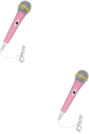 2 Pcs Children's Microphone Kids Educational Machine Microphone attract contradictory wife alkali cabinet distinction PVC Material Random Color ERINGOGO 