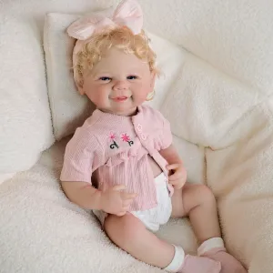 20-Inch Lifelike Reborn Doll Soft Body Realistic Newborn Baby Doll Real Life Baby Dolls manganese sedentary navigate commerce Gift Box Toys for Kids Age 3  Reborn Baby Dolls Smiling Girls 