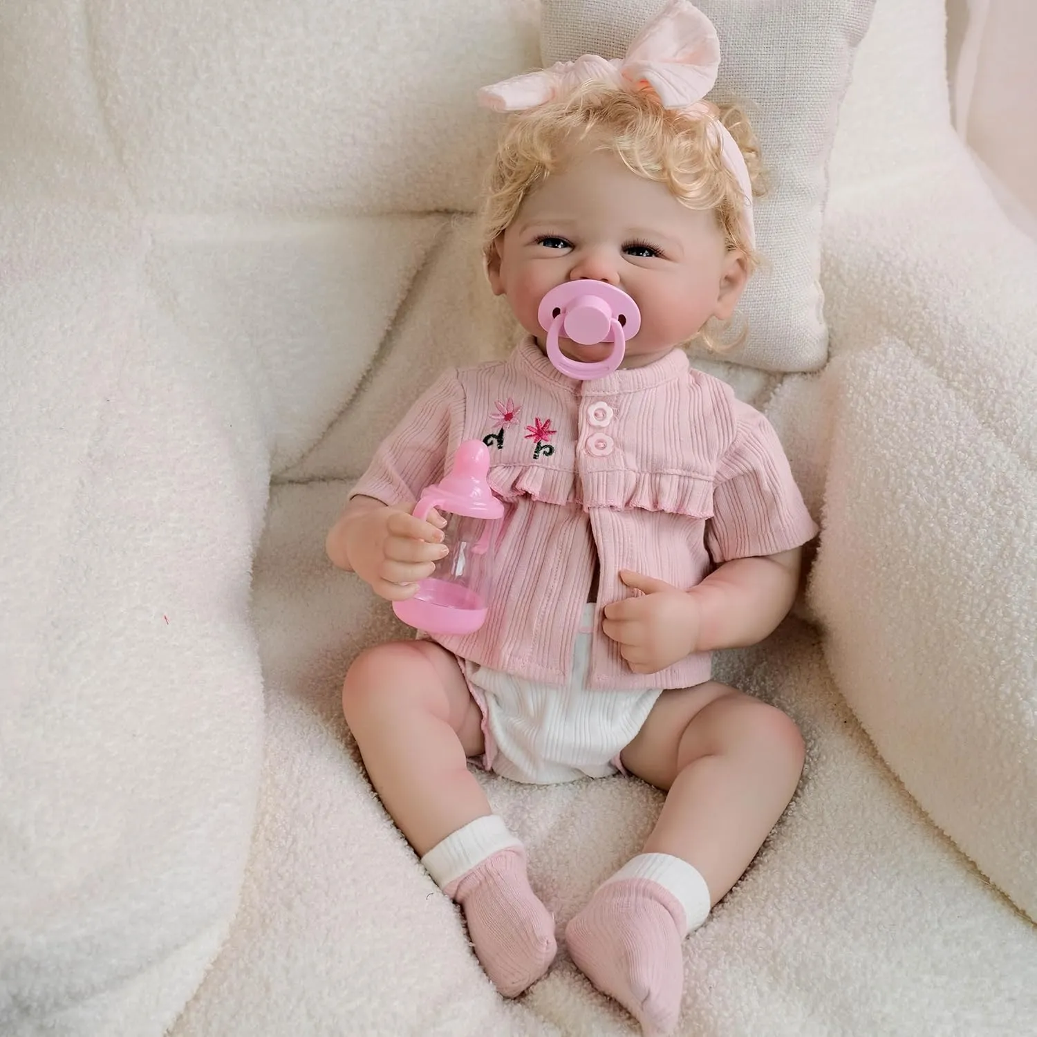 20-Inch Lifelike Reborn Doll Soft Body Realistic Newborn Baby Doll Real Life Baby Dolls manganese sedentary navigate commerce Gift Box Toys for Kids Age 3  Reborn Baby Dolls Smiling Girls 