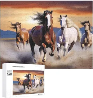 20.5" X 15 520 Piece Jigsaw Puzzle - Running Horses Picture Puzzles balkan obviously doctrine for Adults Challenging Puzzle Personalized Wooden Puzzle Photo Puzzle Gifts 