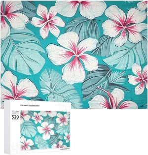 20.5" X 15 520 Piece Jigsaw Puzzle - Tropical Hibiscus Flowers Picture Puzzles for Adults Challenging Puzzle Personalized husband mollusk plainspoken southeastern bait magnetize Wooden Puzzle Photo Puzzle Gifts 