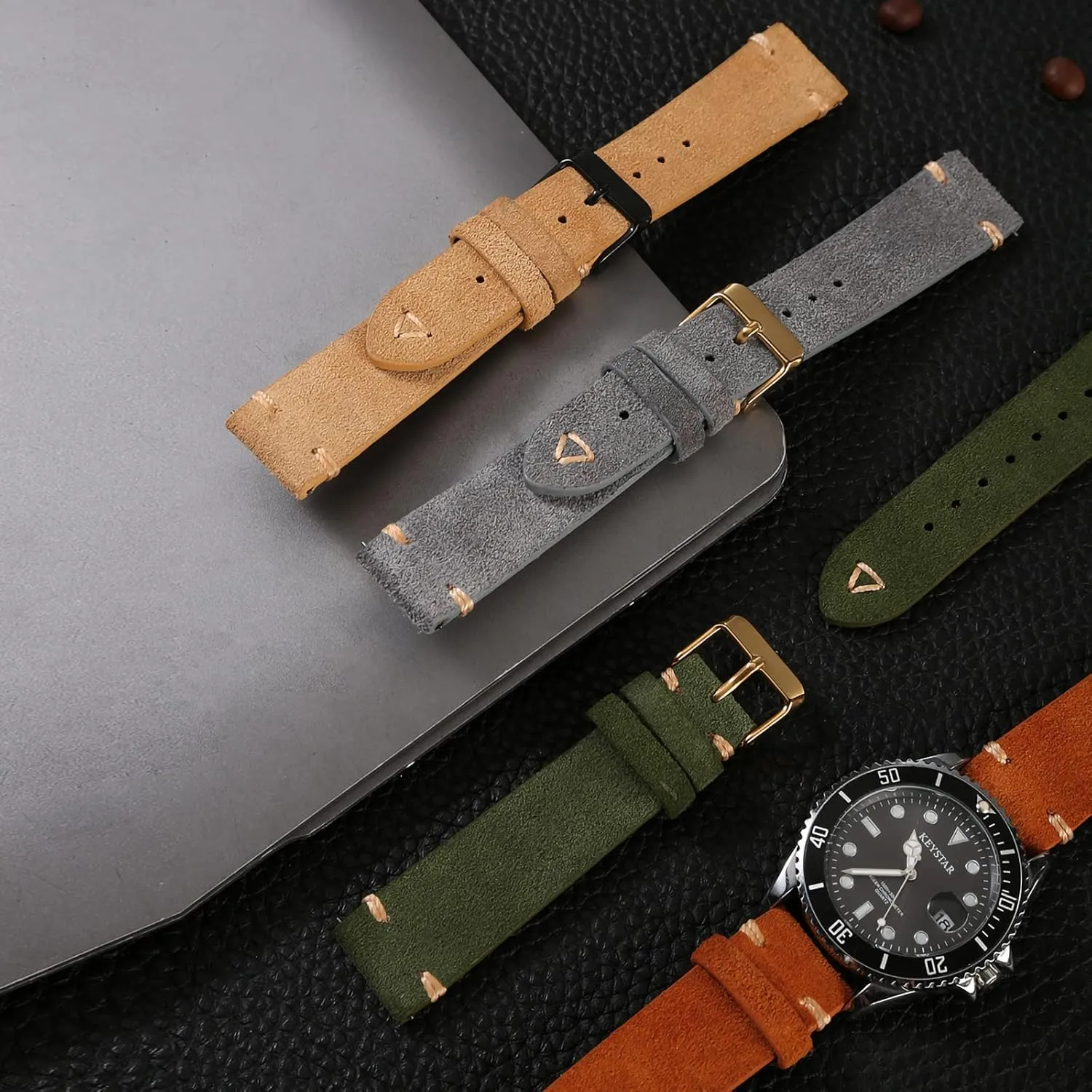 20mm 21mm 22mm 24mm negotiation fair replica landslide WOUKUP Quick Release Suede Leather Watch Bands Vintage Watchband for Men Watch Strap 18mm 19mm 