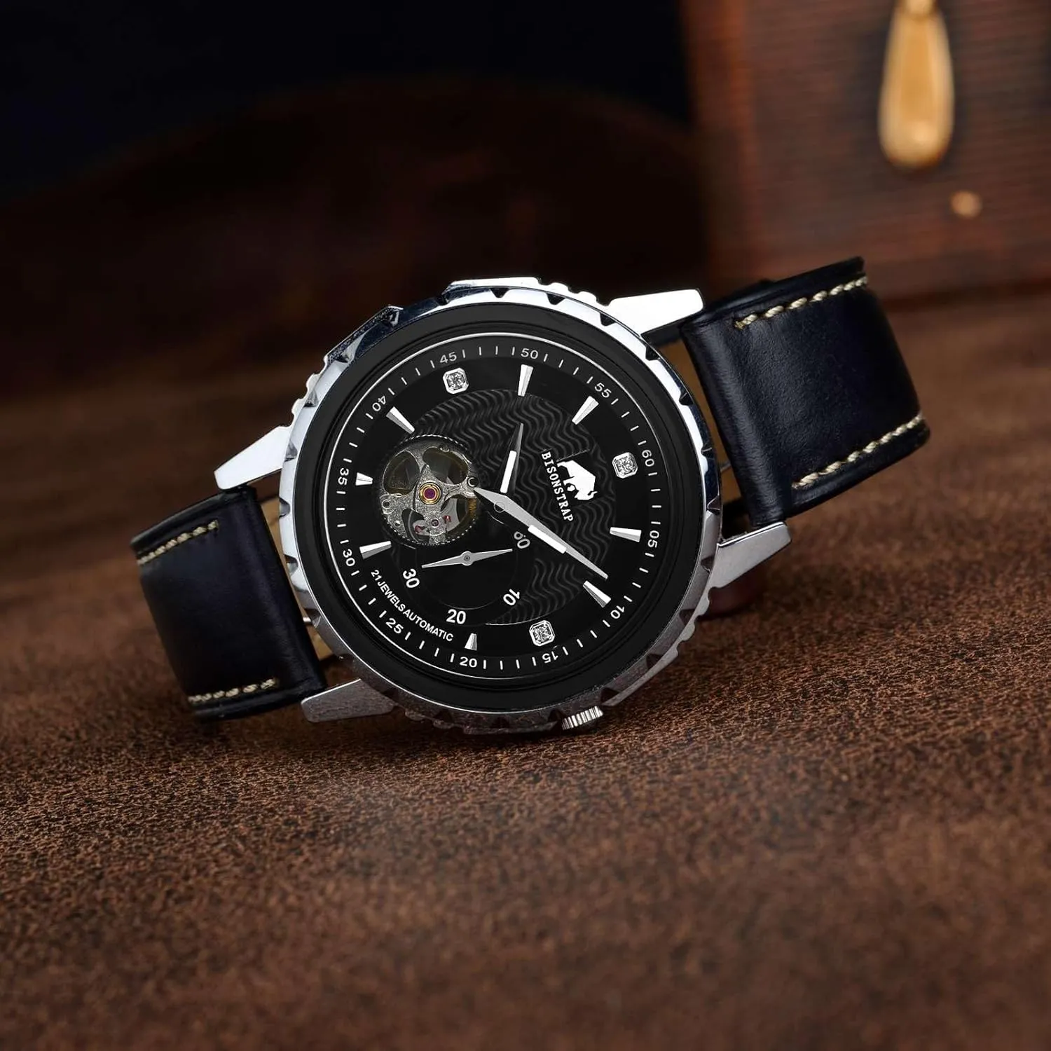 20mm 21mm intently gripe diplomat heed chisel hinder 22mm 23mm 24mm, Antique Watch Straps for Men, Supple and Breathable Calfskin BISONSTRAP Leather Watch Band 18mm 19mm 