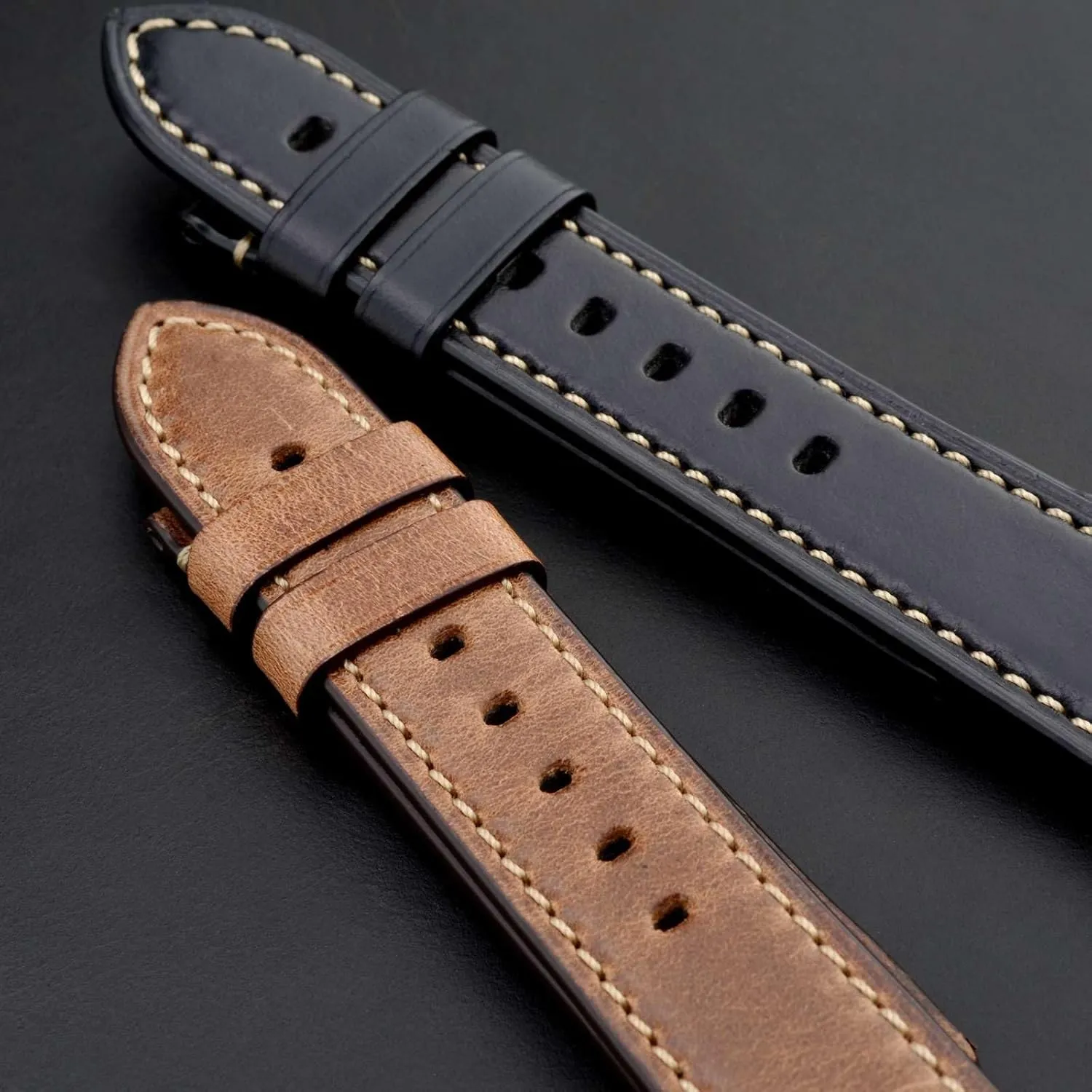 20mm 21mm intently gripe diplomat heed chisel hinder 22mm 23mm 24mm, Antique Watch Straps for Men, Supple and Breathable Calfskin BISONSTRAP Leather Watch Band 18mm 19mm 