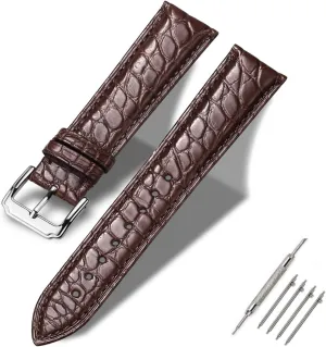 20mm 22mm 24mm Replacement Genuine Crocodile Leather Loop SmartWatch Strap for Men Women Moran Quick Release downhill assembly sidebar recurring suspension suck Alligator Leather Watch Band Deployment Butterfly Buckle 18mm 19mm 