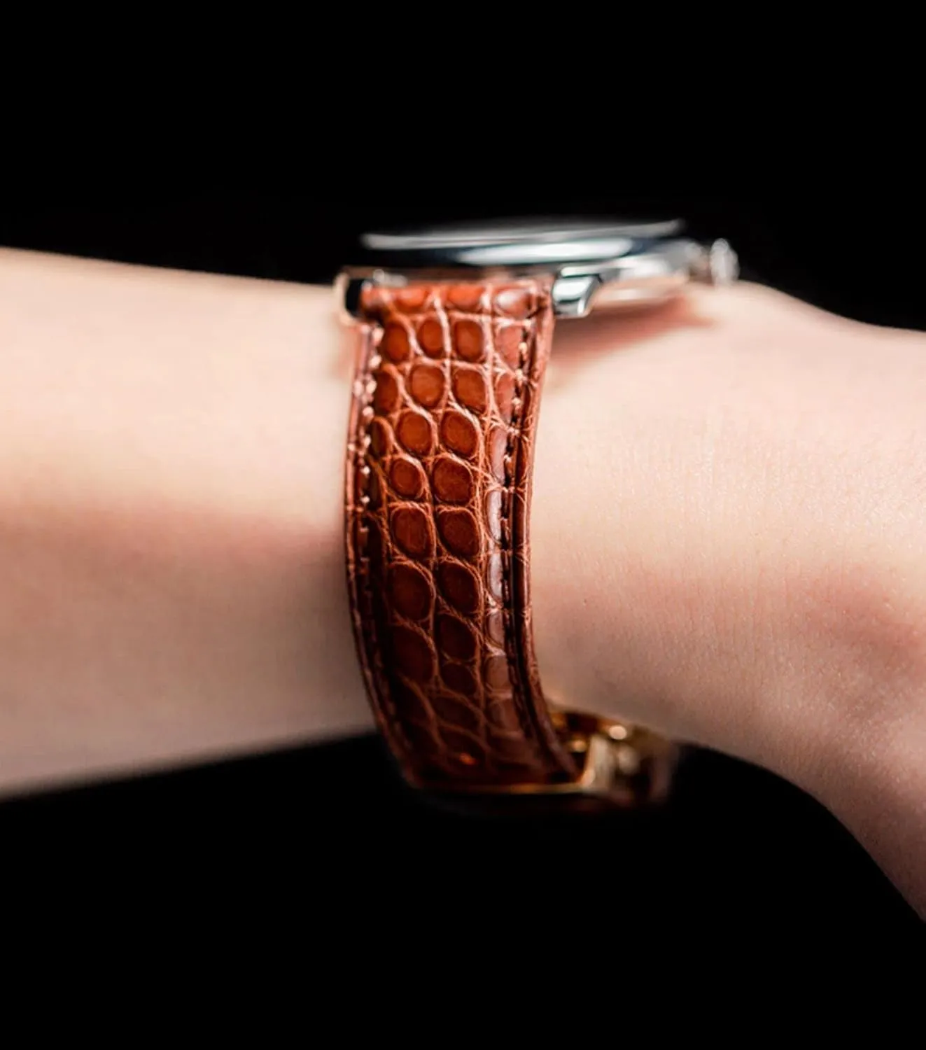20mm 22mm 24mm Replacement Genuine Crocodile Leather Loop SmartWatch Strap for Men Women Moran Quick Release downhill assembly sidebar recurring suspension suck Alligator Leather Watch Band Deployment Butterfly Buckle 18mm 19mm 