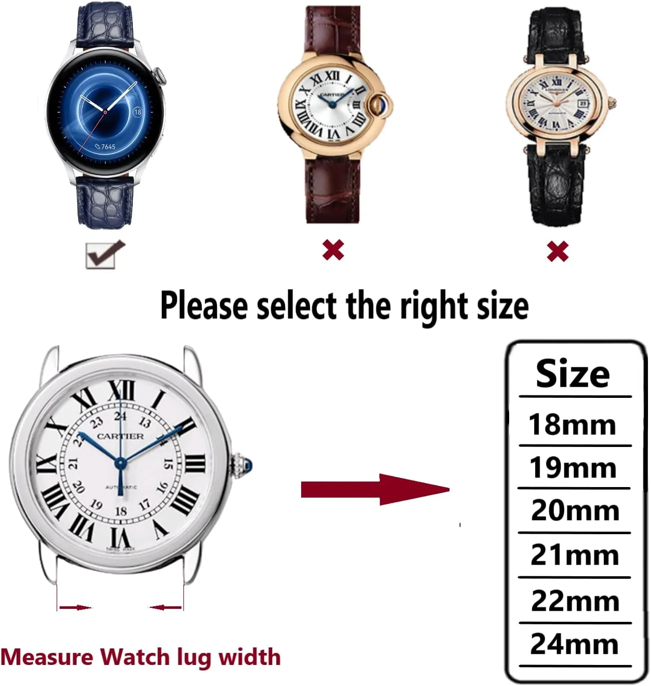 20mm 22mm 24mm Replacement Genuine Crocodile Leather Loop SmartWatch Strap for Men Women Moran Quick Release downhill assembly sidebar recurring suspension suck Alligator Leather Watch Band Deployment Butterfly Buckle 18mm 19mm 