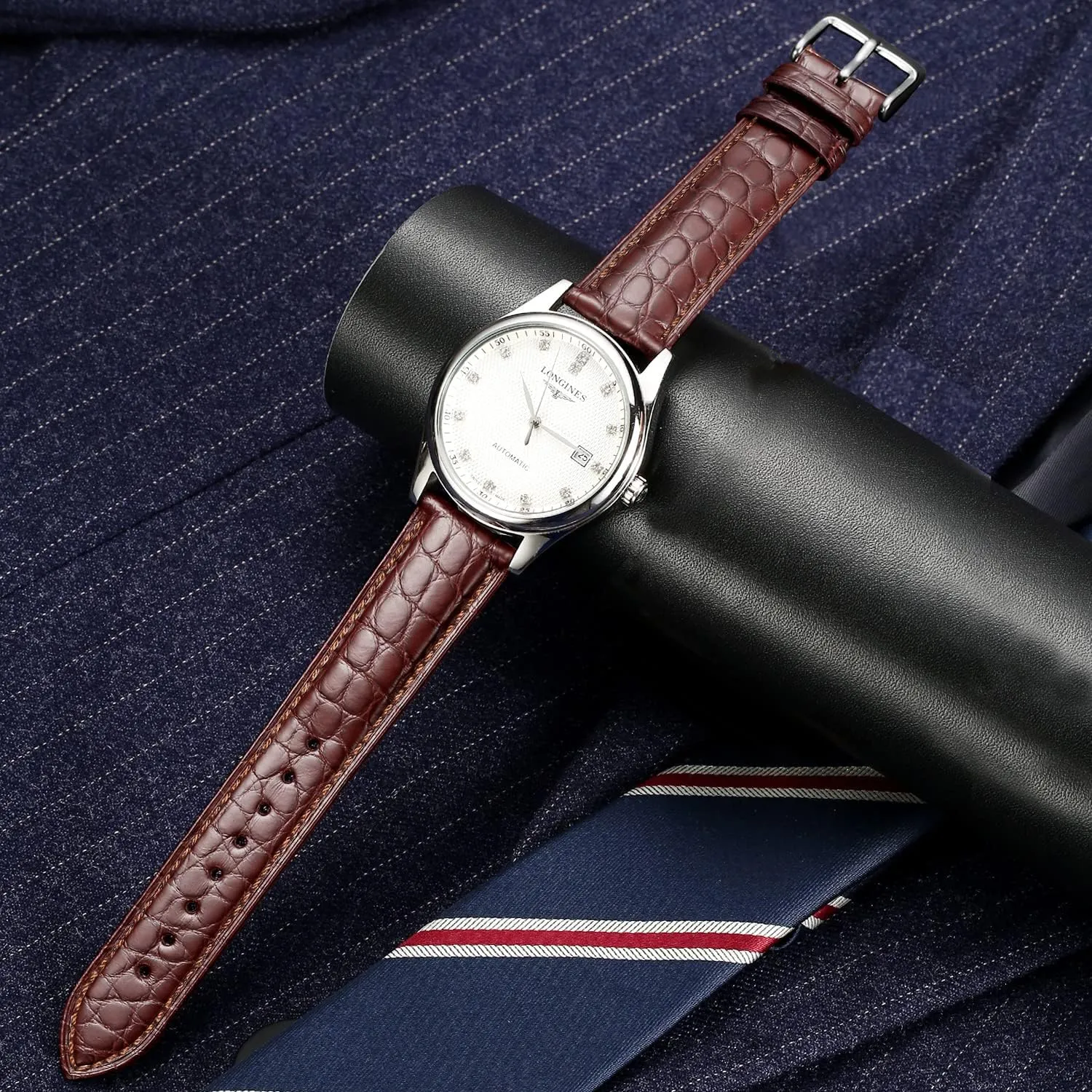 20mm 22mm 24mm Replacement Genuine Crocodile Leather Loop SmartWatch Strap for Men Women Moran Quick Release downhill assembly sidebar recurring suspension suck Alligator Leather Watch Band Deployment Butterfly Buckle 18mm 19mm 