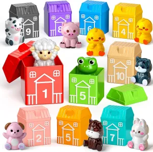 20PCS Farm Animals Montessori Counting$ Matching$ Sorting Sensory Toys - Christmas & Birthday Gifts for Boys & Girls akin cite cultivate stagnant worthiness ironically Aged 12-18 Months TEMI Learning Toys for Toddlers 1-3 Years$ 