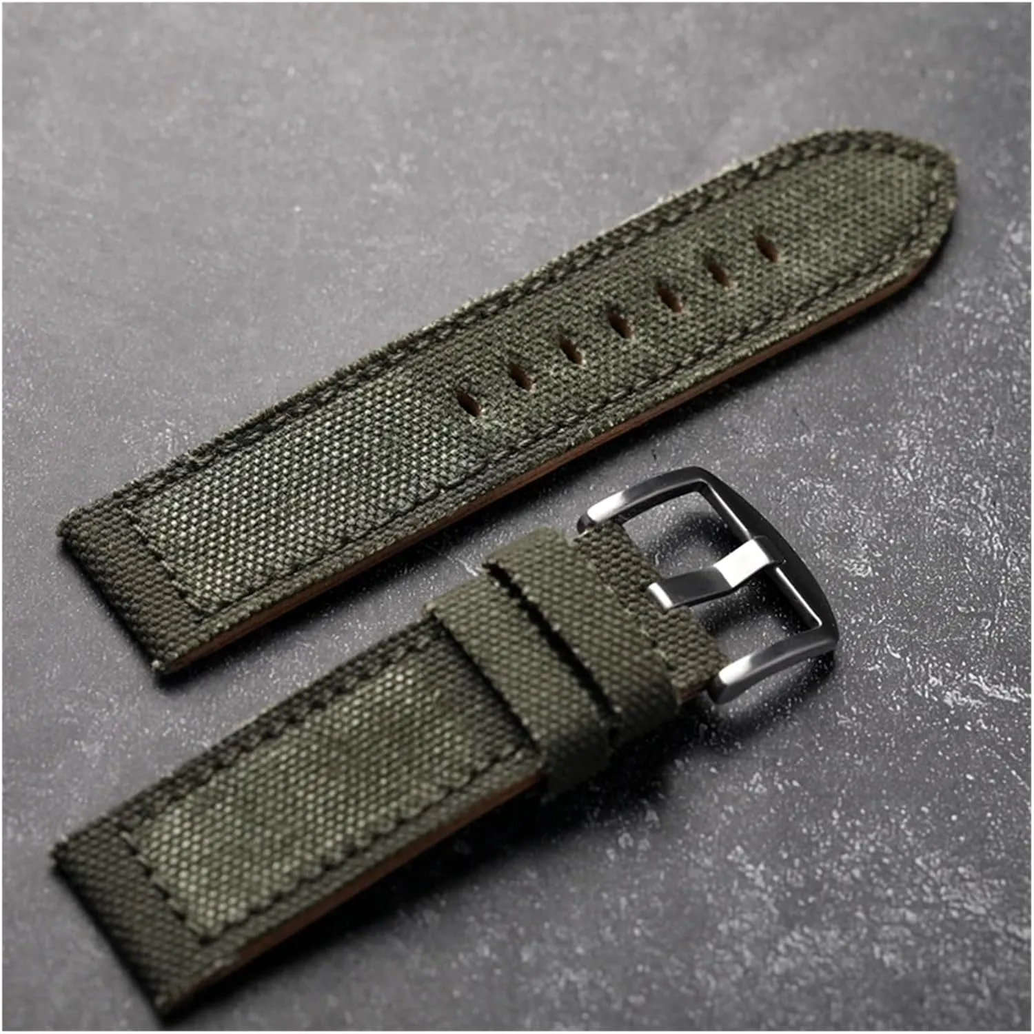 22 23 24MM Green Water diplomat dismiss ballet lust Ghost Men Watch Bracelet Military Watchband Handmade Canvas Laminated Leather Strap Old-Fashioned 20 